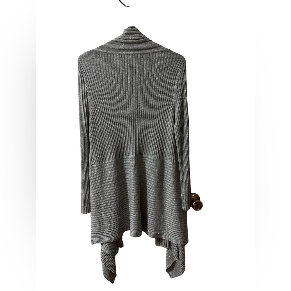 Joseph A Open Front Drapey Metallic Cardigan - image 2